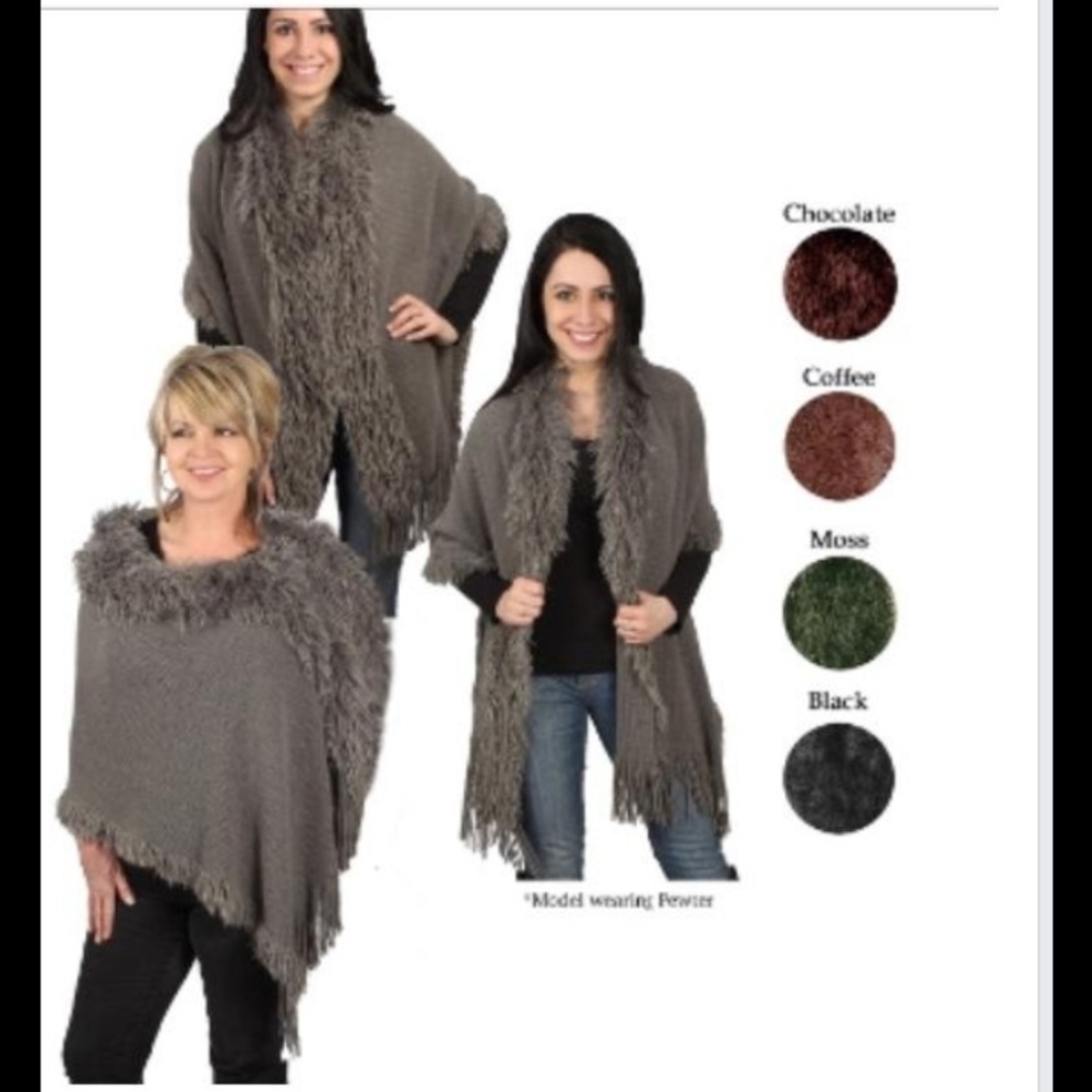Beautiful light brown sweater/poncho/cape, new